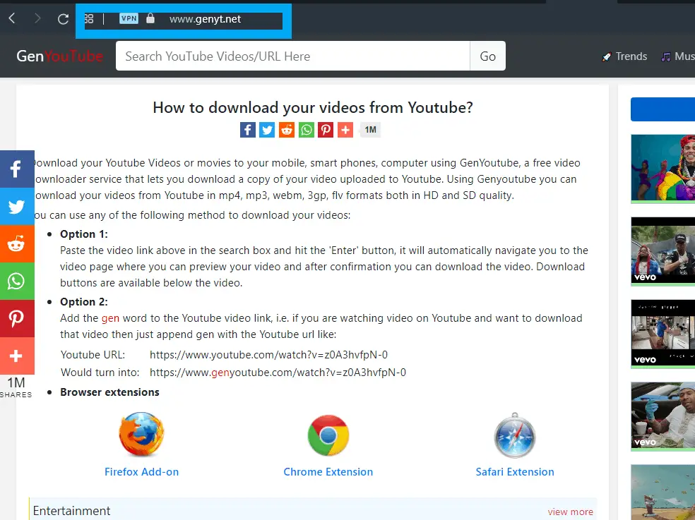 How to download videos from YouTube using Gen YouTube-1